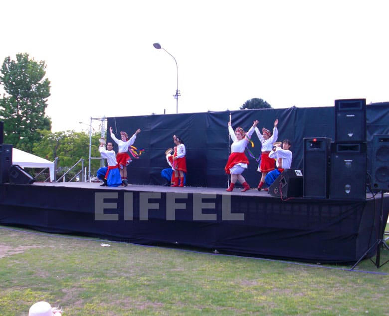 escenario con backstage y laterales para shows y conciertos